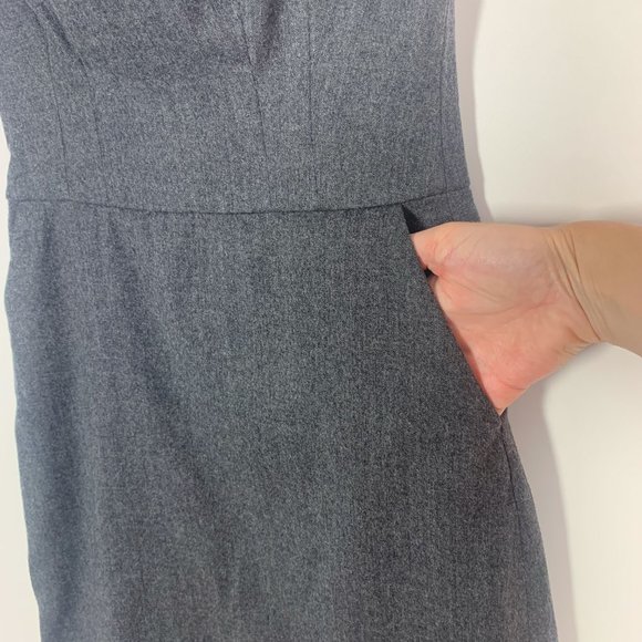 Club Monaco strapless wool blend sheath dress grey - Picture 7 of 13